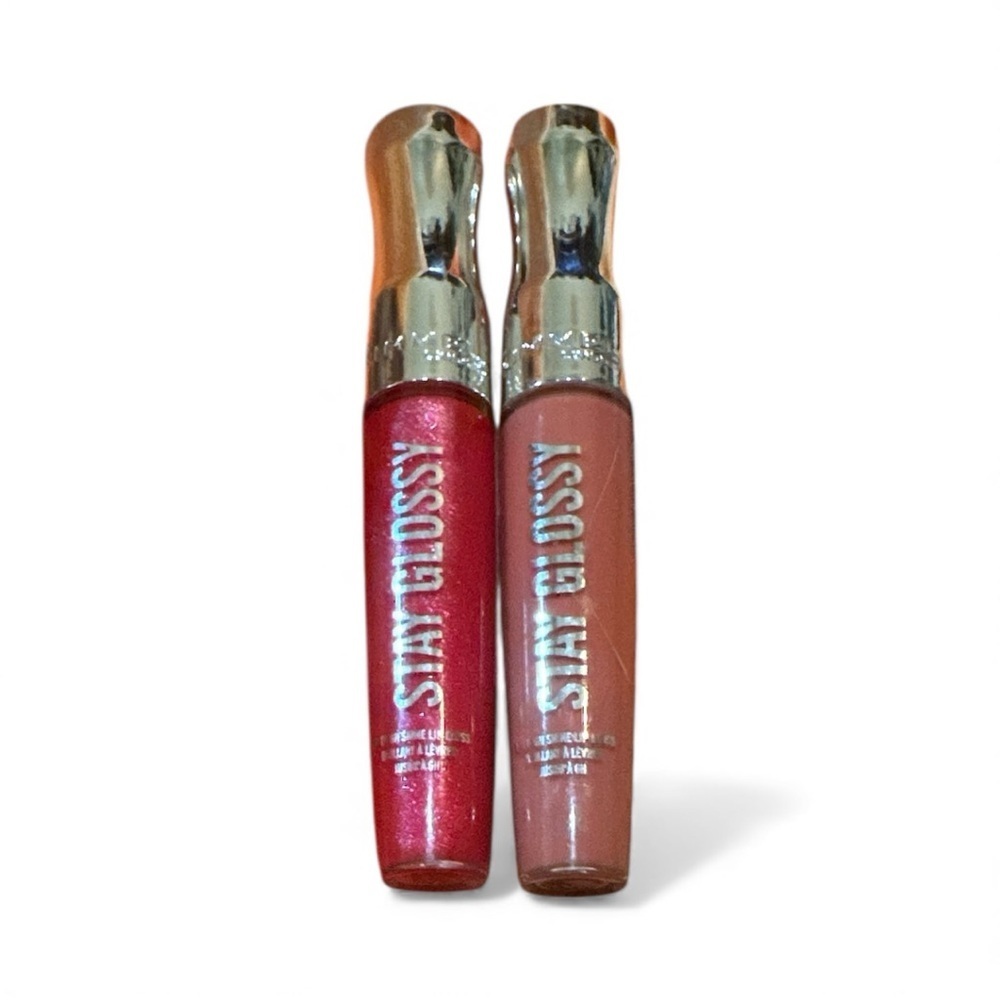 Rimmel London Stay Glossy Lip Gloss Duo - Sparkling Red and Soft Nude